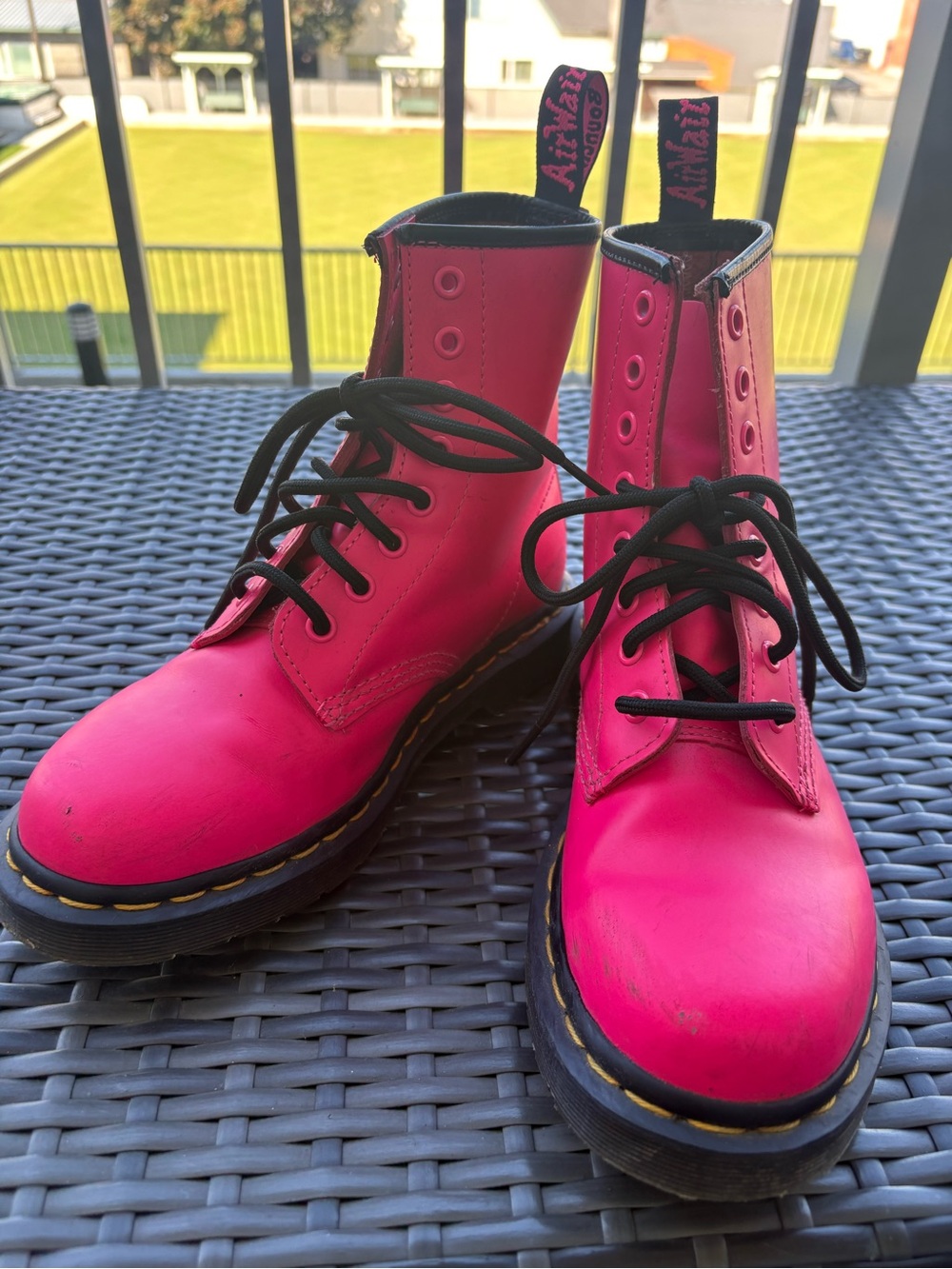 Dr. Martens 1460 Bright Pink / Fuchsia Leather 8-Eye Combat Boots Size US 6 W